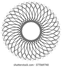 Abstract spiral element, motif isolated on white background