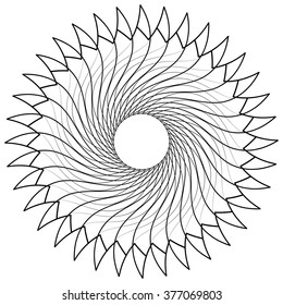 Abstract spiral element, motif isolated on white background