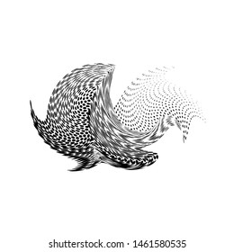 Abstract spiral element on white background. Silhouette symbol. Geometric hypnotic Logo illustration, abstract vector