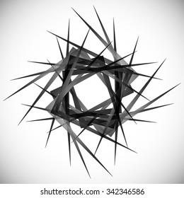 Abstract spiral element with rotated shapes. Vector art.