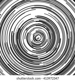 Abstract spiral element. Swirl, twirl, rotating shape. Black and white vector illustration background.
