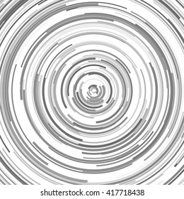 Abstract spiral element. Swirl, twirl, rotating shape. Black and white vector illustration.