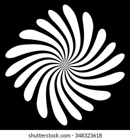 Abstract spiral element. Swirling, twirling shape. Vector