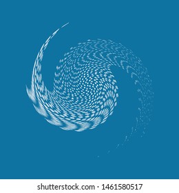 Abstract spiral element vector. Silhouette symbol. Geometric hypnotic Logo illustration