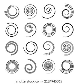 Set Spiral Design Elements Vector Art Stock Vector (Royalty Free ...