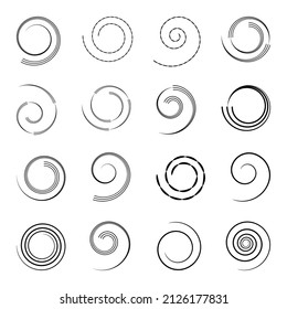 Abstract spiral elements for design. Vector art.