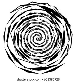 Abstract spiral elements. Abstract unique swirl, twirl shape on white