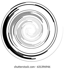 Abstract spiral elements. Abstract unique swirl, twirl shape on white