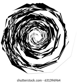 Abstrakte Spiralelemente. Abstrakter einzigartiger Drall, Drallform auf weiß