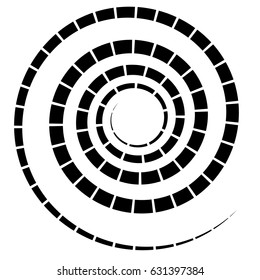 Abstract spiral elements. Abstract unique swirl, twirl shape on white