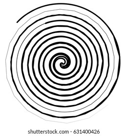 Abstract spiral elements. Abstract unique swirl, twirl shape on white