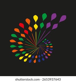 explosion en spirale d'Abstrait. Formes colorées et vives. Éléments radiaux dynamiques. Image vectorielle symbole énergétique.