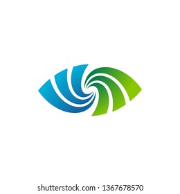 Abstract spiral eye symbol on white background. Vision icon design.
