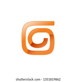 Abstract Spiral Form Letter G Shape Symbol Design