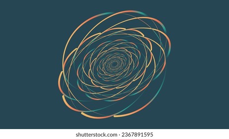 Abstract spiral four color chaotic line background for creative project.