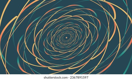 Abstract spiral four color chaotic line background for creative project.