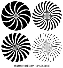 Abstract spiral graphics in black and white.