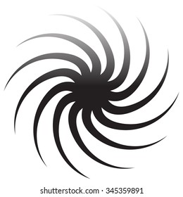 Abstract spiral graphics in black and white.