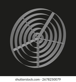 Abstract spiral grid. Geometric line pattern. Radial Vector illustration. Concentric motion design. EPS 10.
