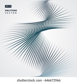 Abstract spiral halftone dots form. Vector illustration background. for print, magazine, brochure, leaflet, ad