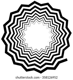 Abstract spiral, helix or volute with wavy - zigzag effect.