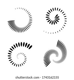 Abstract spiral icons. Design elements set. Vector art.