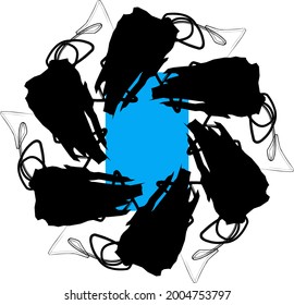 abstraktes Spiralbild für Ninja