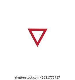 Abstract spiral image vector illustration of an inverted triangle traffic sign indicating a prohibition on continuing because it is mandatory to give priority to traffic flow from the priority directi
