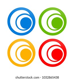 Abstract Spiral Initial G Round Icons