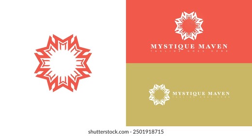 Letra inicial en espiral Abstractas M o MM en color rojo aislado en múltiples colores de fondo. El logotipo es conveniente para las Plantillas de inspiración del diseño del logotipo del producto del cuidado de la belleza.