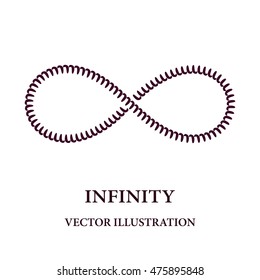 Abstract spiral like infinity symbol consisted of simple elements