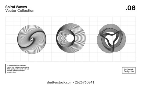 Abstracte spiraallijnkunst - minimalistische spirografievectoren voor modern gebruik