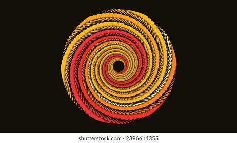Abstract spiral line round vortex style background in dark color. This creative background can be used as a banner and wallpaper.