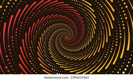 Abstract spiral line round vortex style background in dark color. This creative background can be used as a banner and wallpaper.