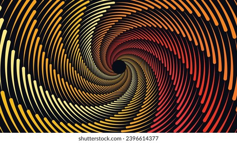 Abstract spiral line round vortex style background in dark color. This creative background can be used as a banner and wallpaper.