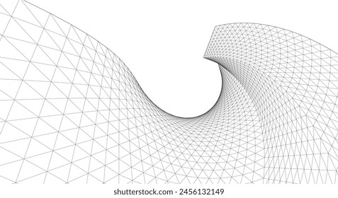 abstract spiral linear geometric shape 3d