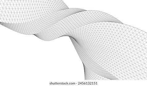 abstract spiral linear geometric shape 3d