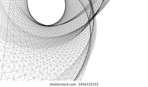 forma geométrica lineal espiral abstracta 3d