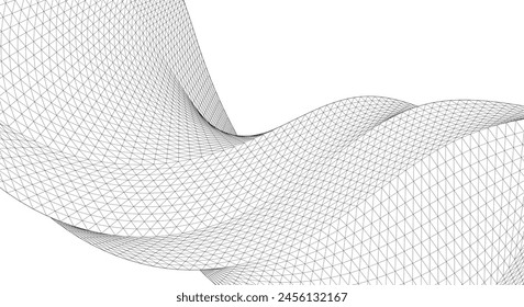forma geométrica lineal espiral abstracta 3d