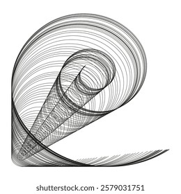 Abstract spiral lines. Geometric swirl shape. Artistic flow pattern. Minimalist vector illustration.