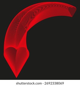Abstract spiral lines. Red gradient curve. Dynamic vector shape. Modern motion graphic. EPS 10.