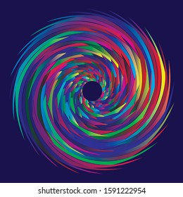 Abstract spiral liquid paint background. Vector illustration