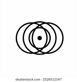 Abstractas diseño de logotipo en espiral con un punto en el centro.