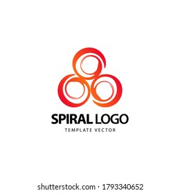 Abstract spiral logo design template isolated on white background
