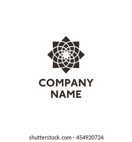 Abstract spiral logo with sample text isolated on white background
