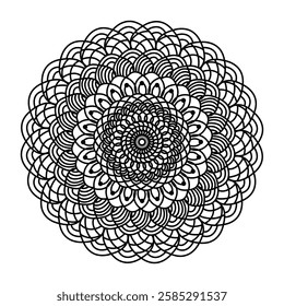 Abstract spiral mandala style round symbol background.