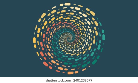 Abstract spiral multi color ray in vortex style background. 