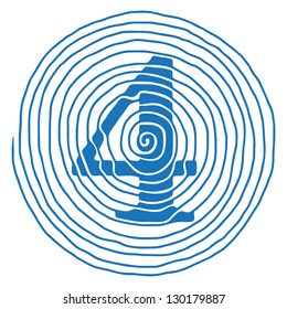 The abstract spiral number four vector illustration