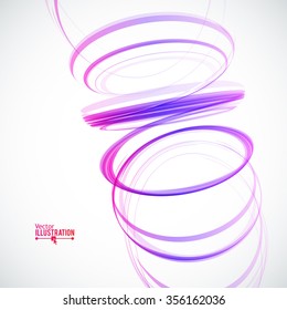 Abstract Spiral on White Background. Design Element for Graphic Design / Party Flyers / Business Presentation / Posters. Vector Illustration. 