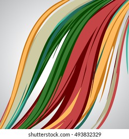 Abstract spiral on white background. Design element for graphic design,  Business presentation, posters. Vector Illustration. Retro green, red, orange colors